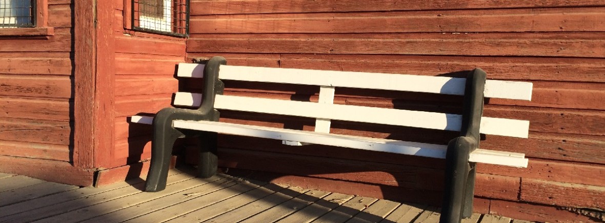 bench on railway platform