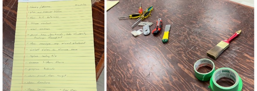 to do list and assorted tools